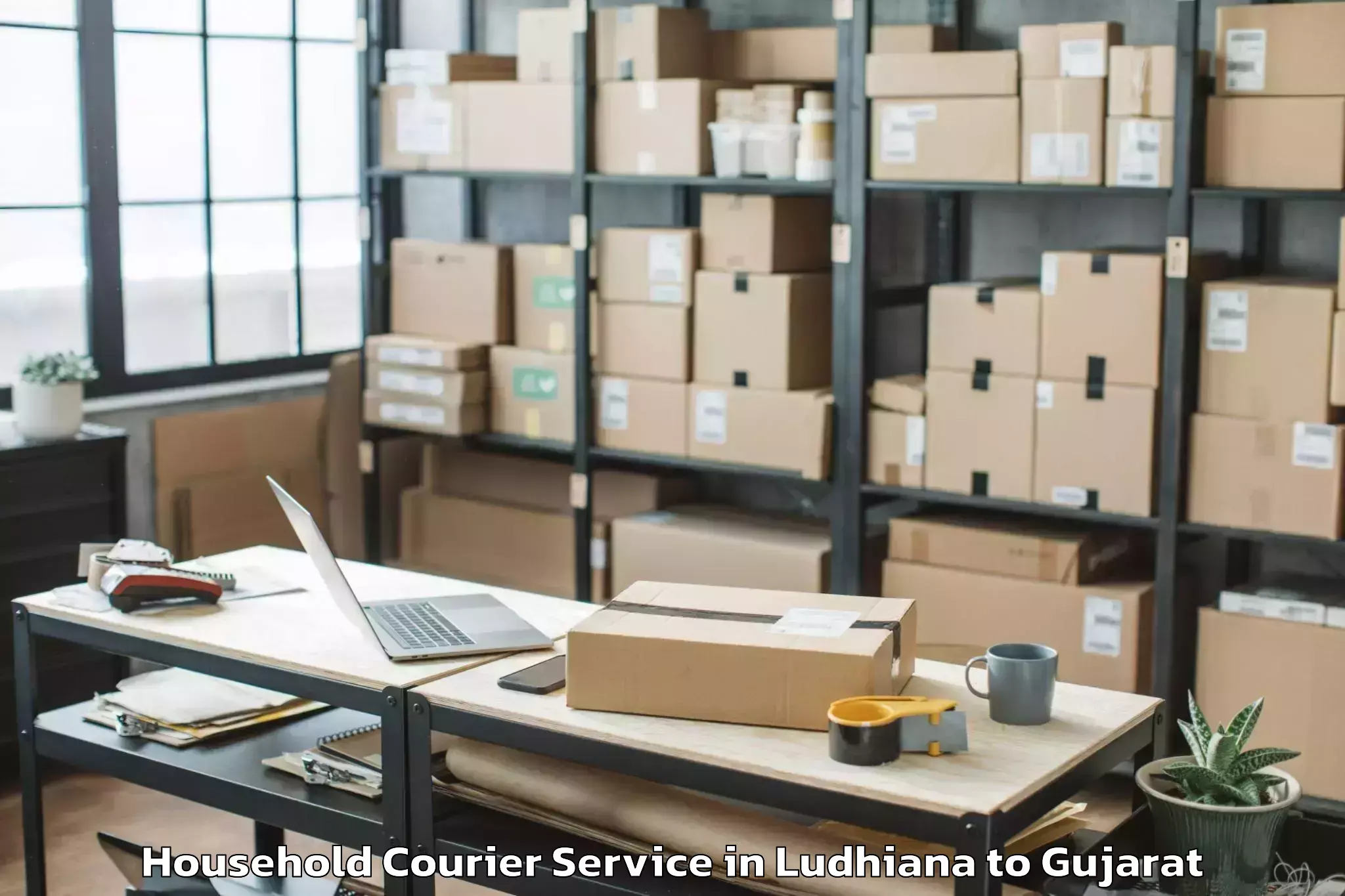 Reliable Ludhiana to Abhilashi University Ahmedabad Household Courier